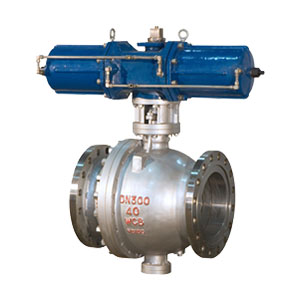 Pneumatic trunning mounted ball valve